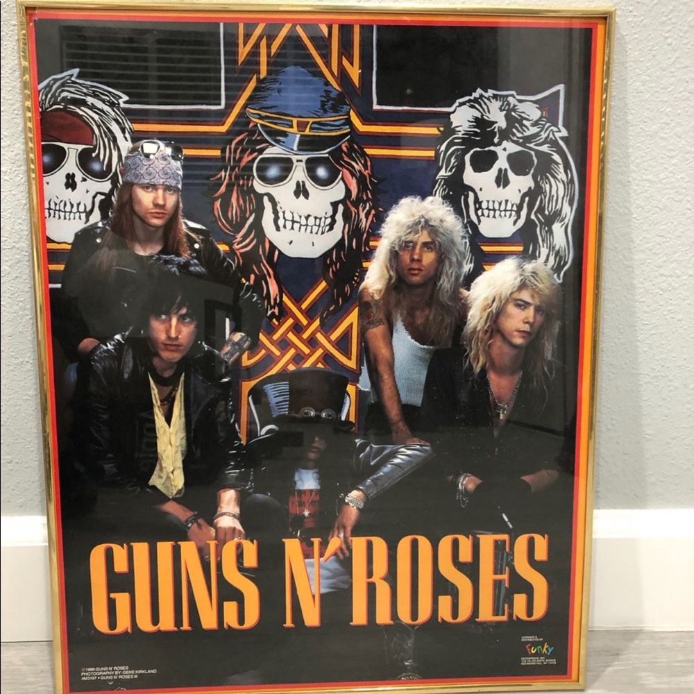 Vintage Guns 'N Roses 1988 Funky Framed Poster Band